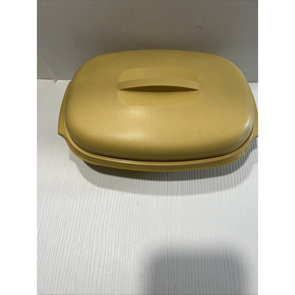 Vintage Tupperware #1273 Harvest Gold 3 Pc Microwave Vegetable Rice Steamer